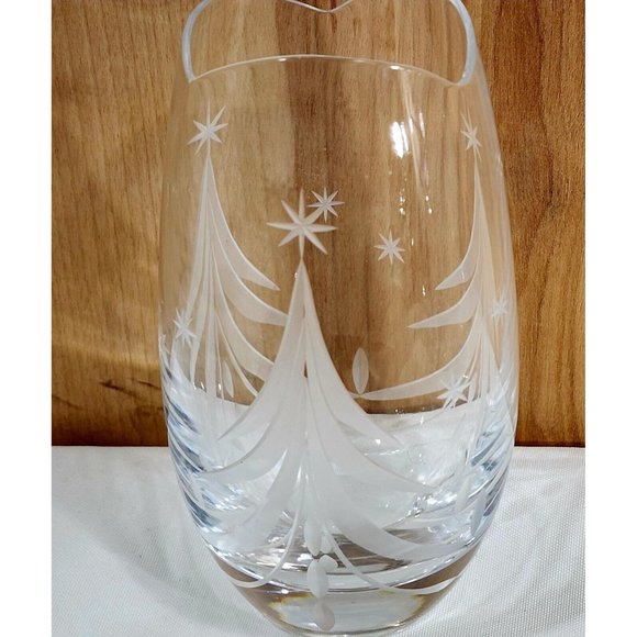 Mikasa Silent Night Crystal Etched Bud Vase Christmas tree Slovenia - Picture 6 of 10